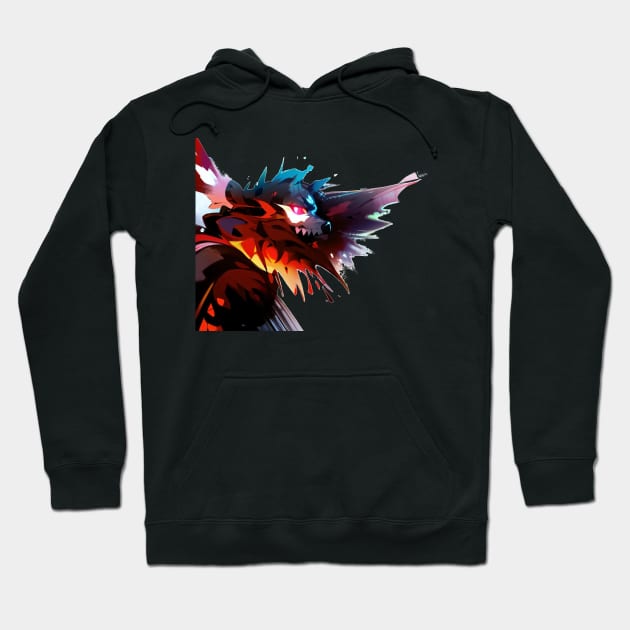 Demonic Wolf Right Wing Hoodie by gkillerb